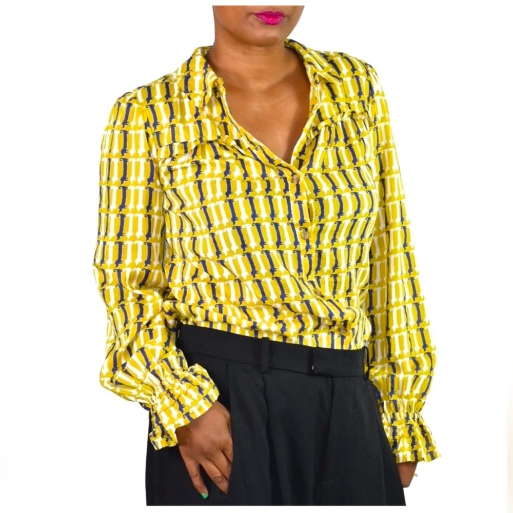 Anthropologie Maeve Fredericka Dachshund blouse size 0